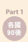 各國90後